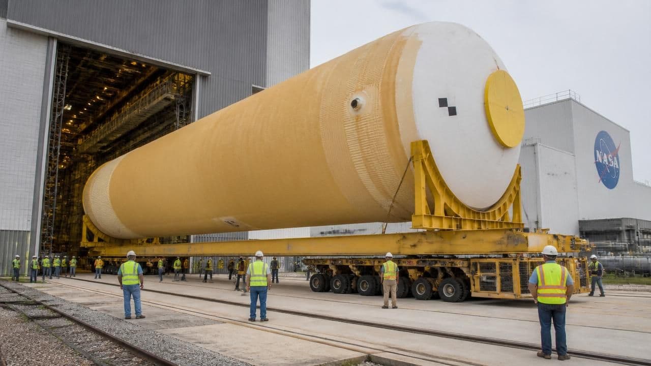 Artemis IV Core Stage Tank Moved, Assembly at Kennedy Set to Begin