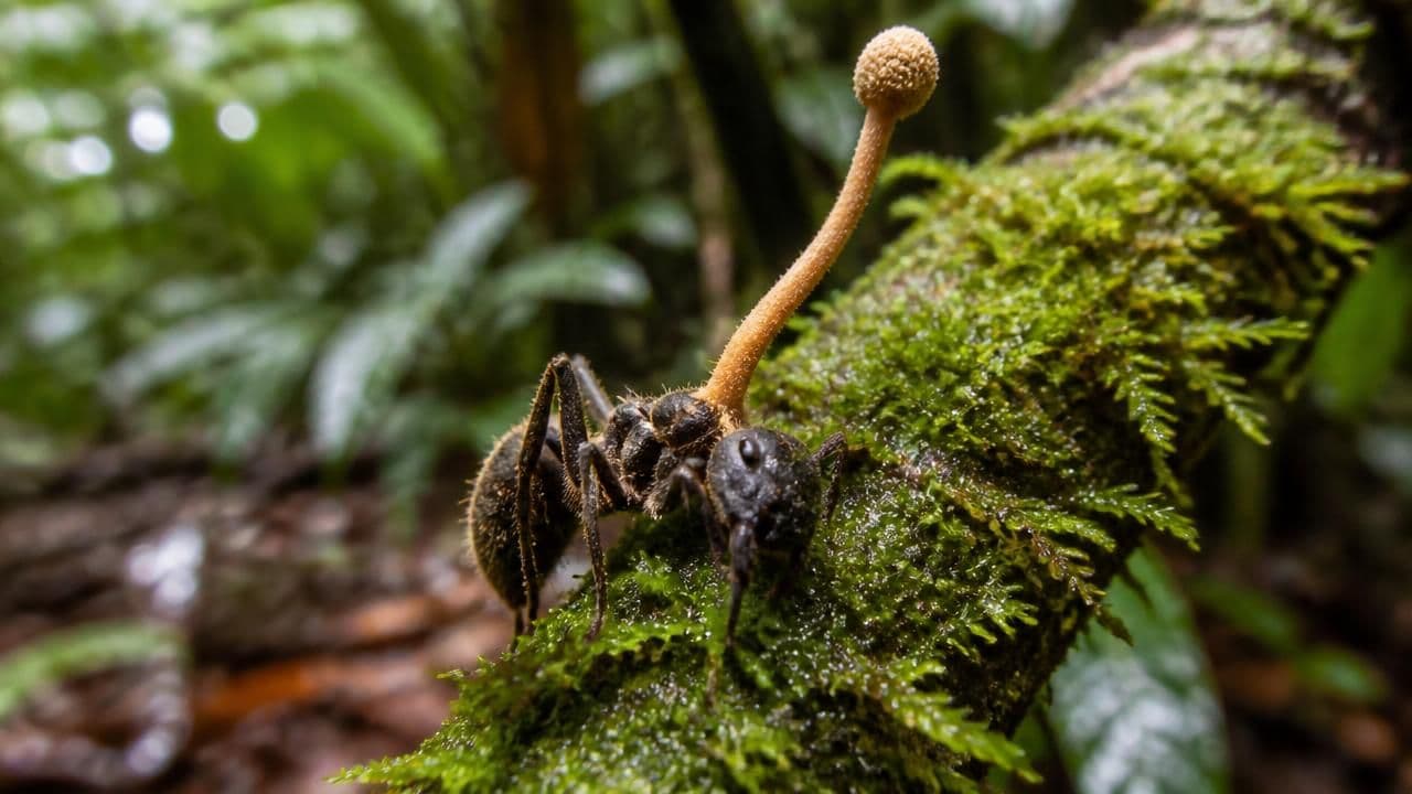 Zombie-Ant Fungus Reveals Secret Double Life in Mosses and Ancient Roots in Amber
