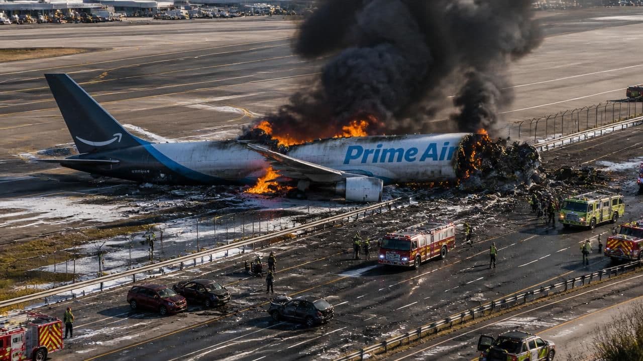 Five Killed as Amazon Cargo Plane Overruns Miami Runway, Strikes Vehicles