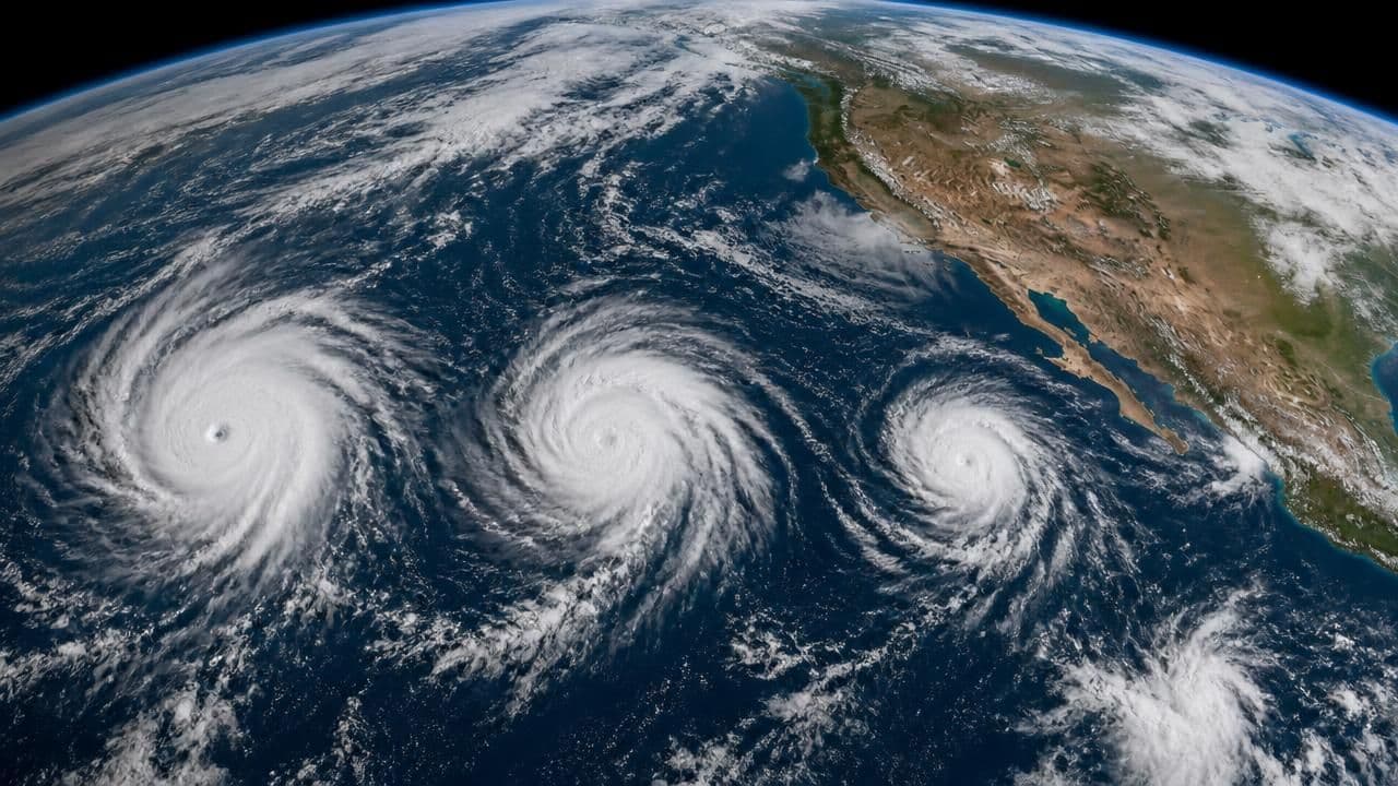 Rare Pacific Hurricane Trio Churns as Historic El Niño Reshapes Global Storm Patterns