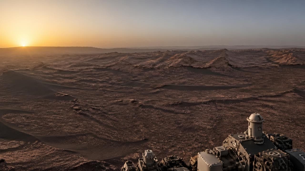 NASA's Curiosity Rover Captures Dawn Breaking Over Wind-Carved Cliffs on Mars