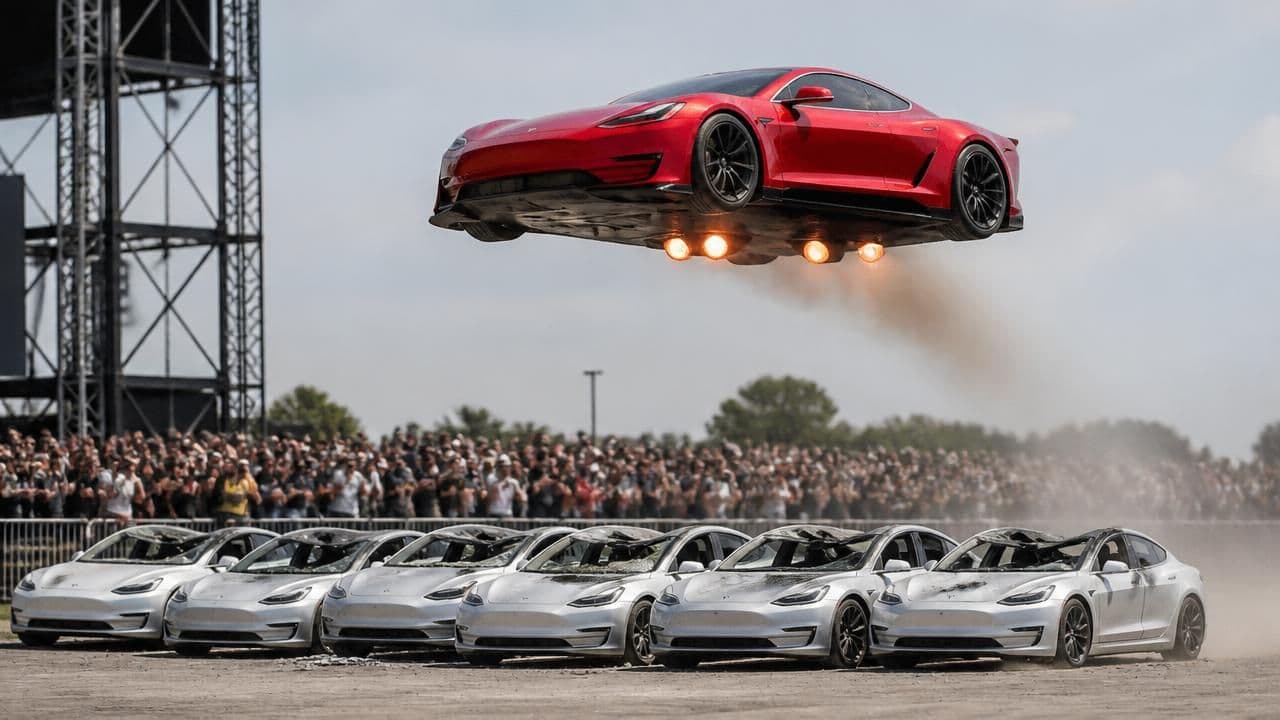 Tesla's next-gen Roadster flies, drives upside down and hits 60mph in under a second