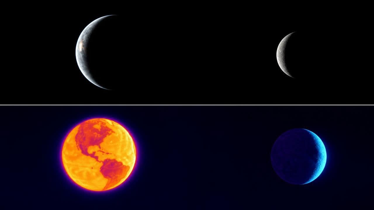 NASA’s ESCAPADE Mission Captures Stunning Earth-Moon Family Portrait in Infrared and Visible Light
