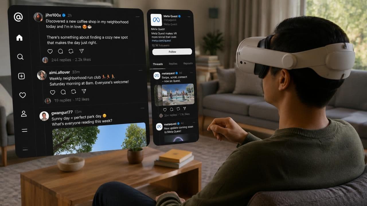 Threads Lands on Meta Quest VR, Bringing X Rival to Virtual Reality