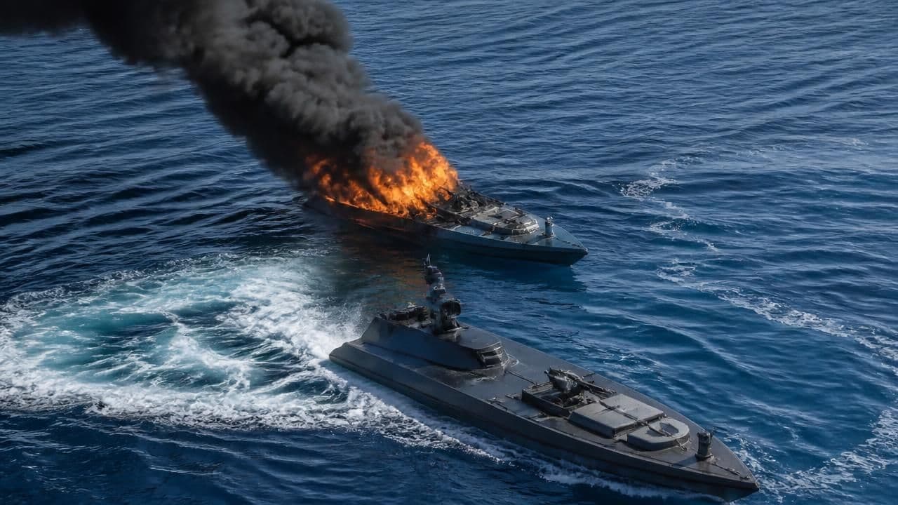 Ukrainian Naval Drone Sinks Russian Drone Boat in First USV-vs-USV Kill
